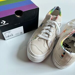 CONVERSE CTAS One Star Pride Egret/University Red 7.5 NIB